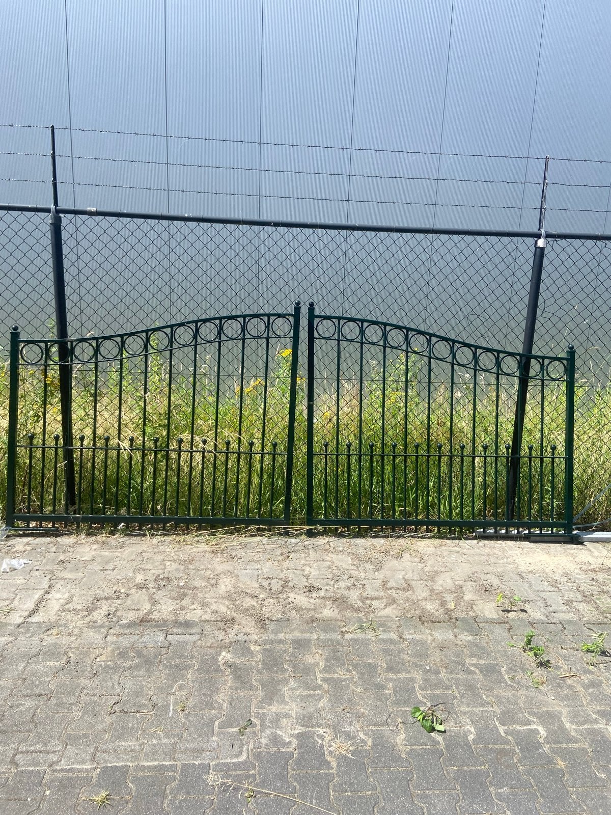 Nieuwe Groene Poort met Poeren - 180 cm Breed, 155 cm Hoog, Tuin en Terras, Ophalen, Met poort, Nieuw, Sierhekwerk