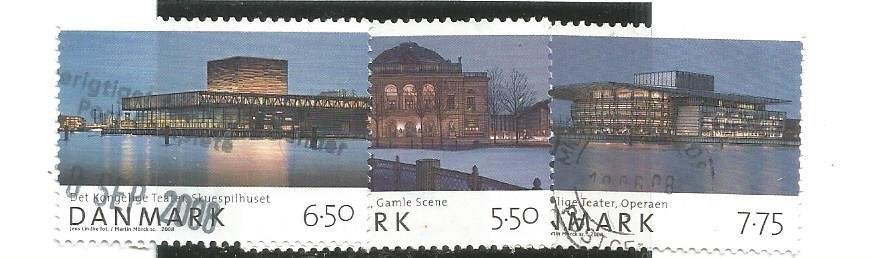 Denemarken Mi. 1486/1488 - Koninklijk Theater, Postzegels en Munten, Ophalen of Verzenden, Denemarken, Gestempeld