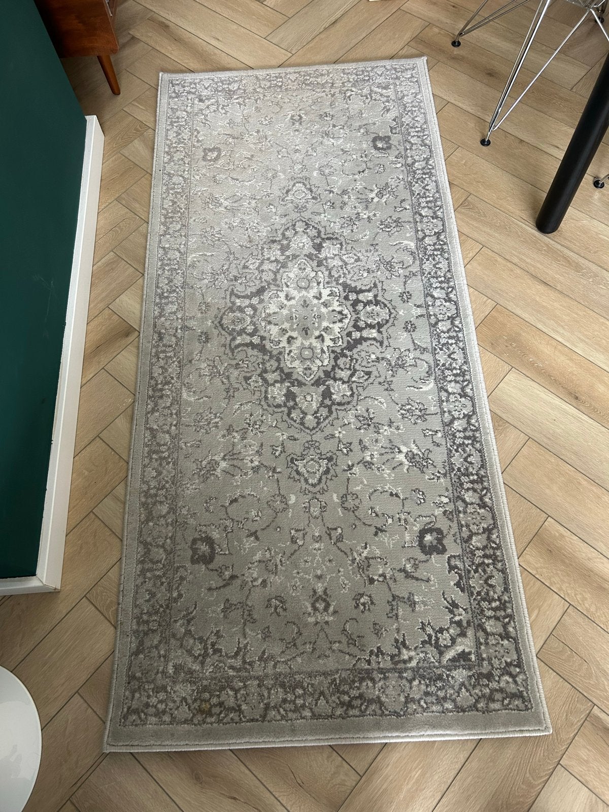 IKEA VEDBÄK Vloerkleed - Grijs, 80x180 cm, Ophalen, Gebruikt, 50 tot 100 cm, 150 tot 200 cm