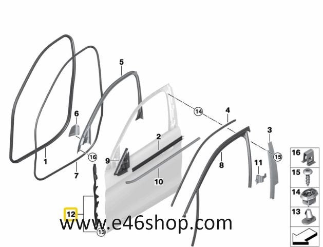 Afdichting deur A style BMW X6 f16 f86 oe 51767324748, -, -, Nieuw, Ophalen of Verzenden