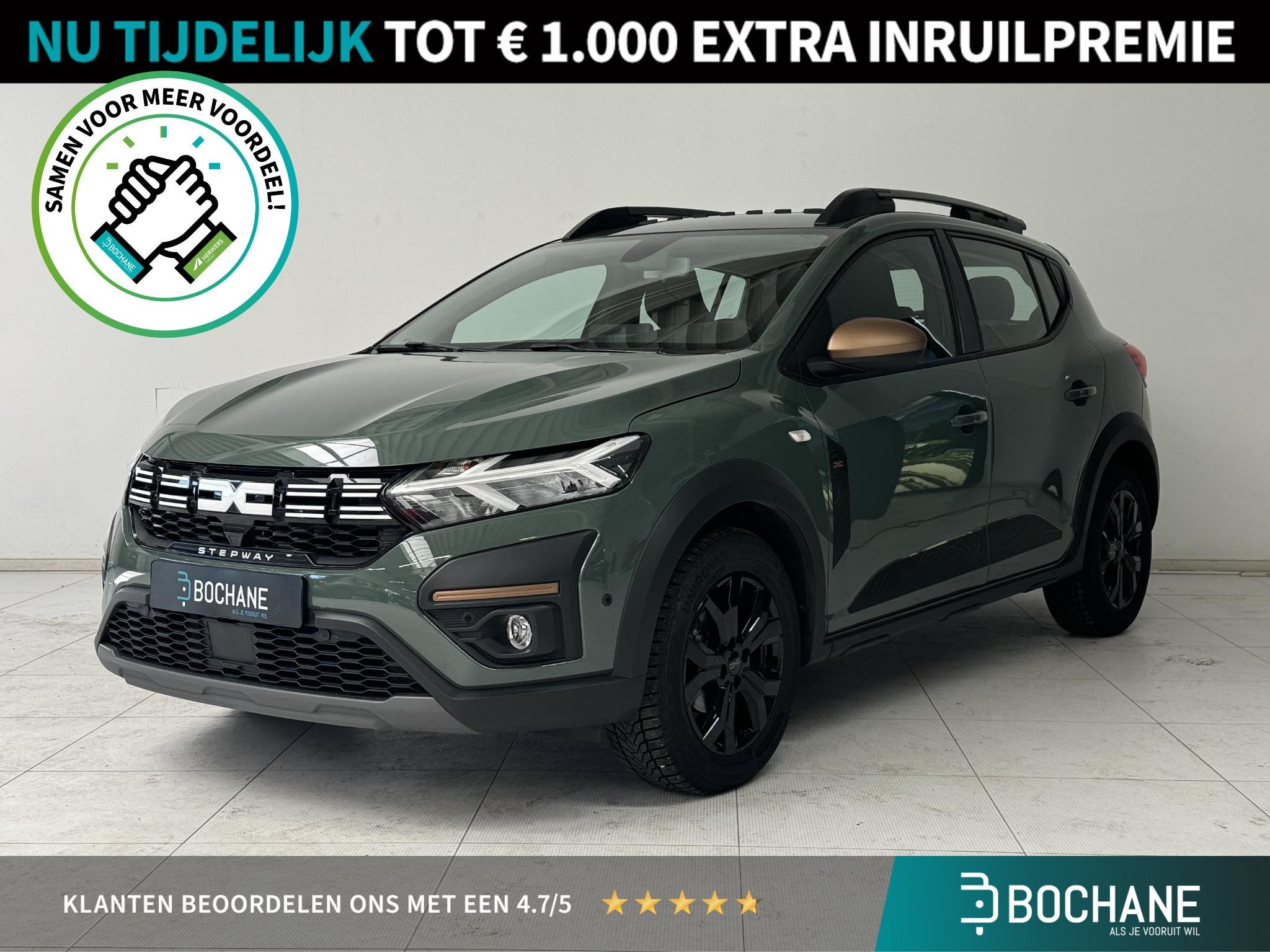 Dacia Sandero Stepway 1.0 TCe 90 Extreme | Schuifdak | Achte, Auto's, Stof, Met garantie (alle), 91 pk, 19 km/l