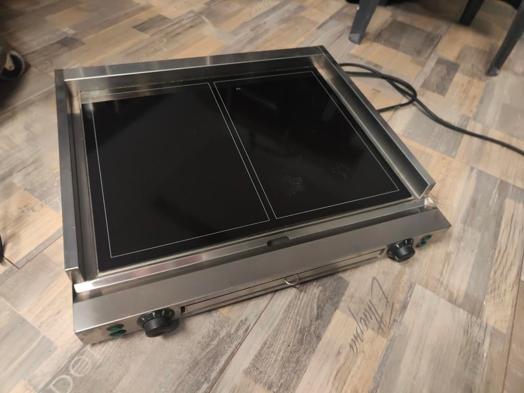 Unox XP 300 keramische kookplaat 2500W 2 zones RVS, Witgoed en Apparatuur, Kookplaten, Gebruikt, Keramisch, 3 kookzones of minder