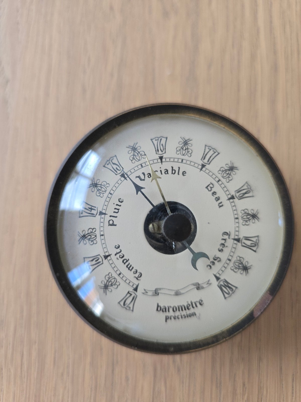 antieke Franse aneroid barometer -baromètre précision €22,50, Ophalen of Verzenden, Zo goed als nieuw, Barometer