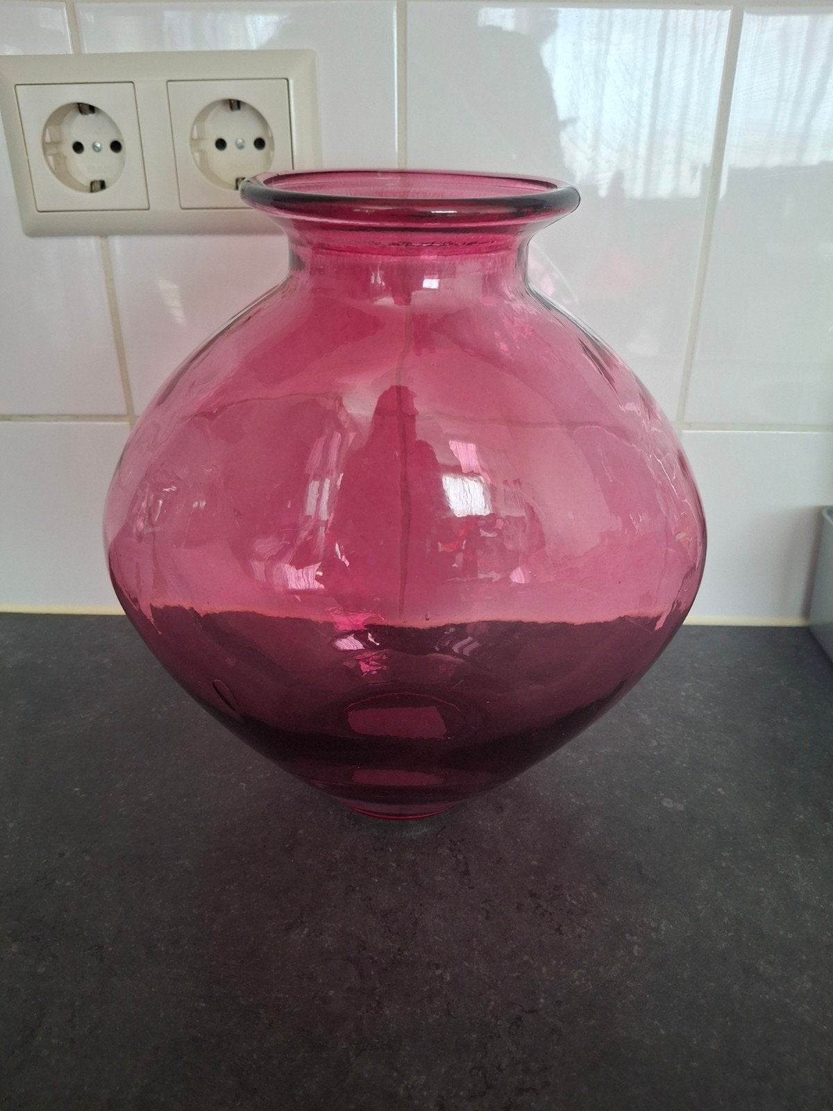vaas, Huis en Inrichting, Woonaccessoires | Vazen, Ophalen, Roze, Glas