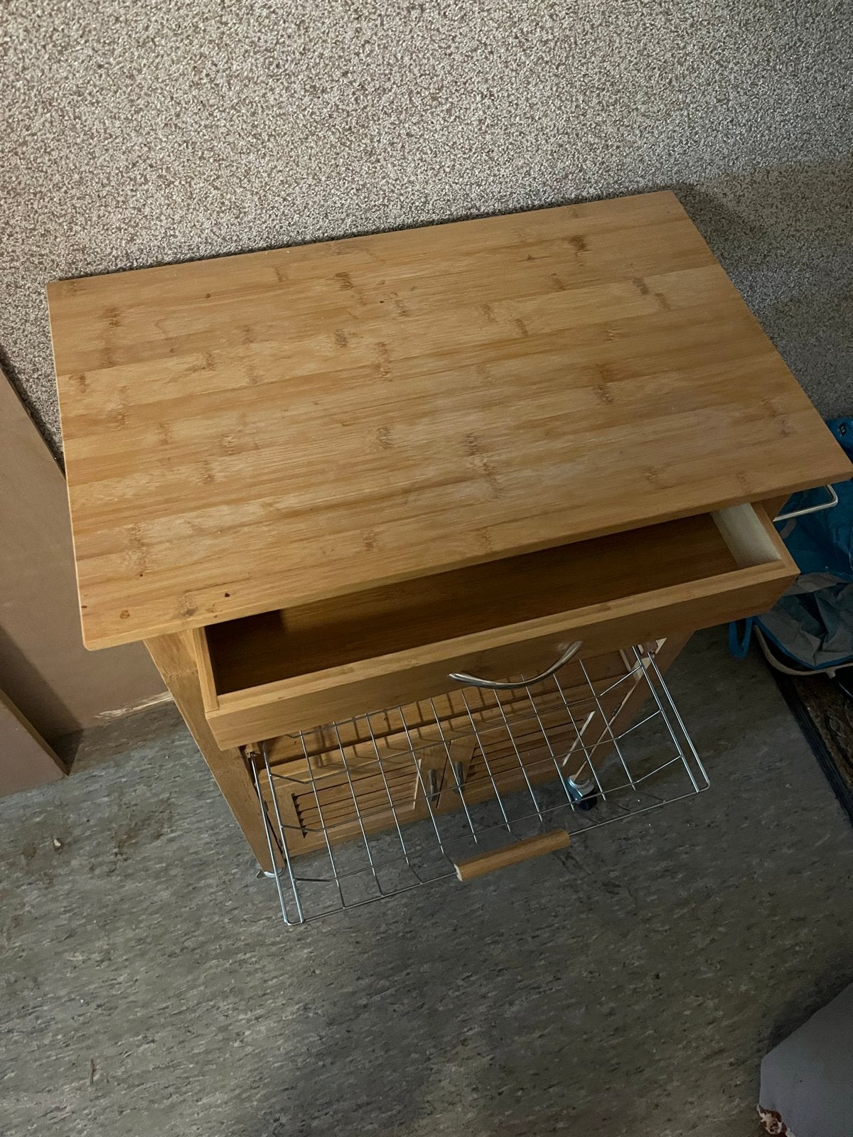 Houten Keukentrolley met Lade en Manden, Ophalen, Gebruikt, Hout, Keukentrolley