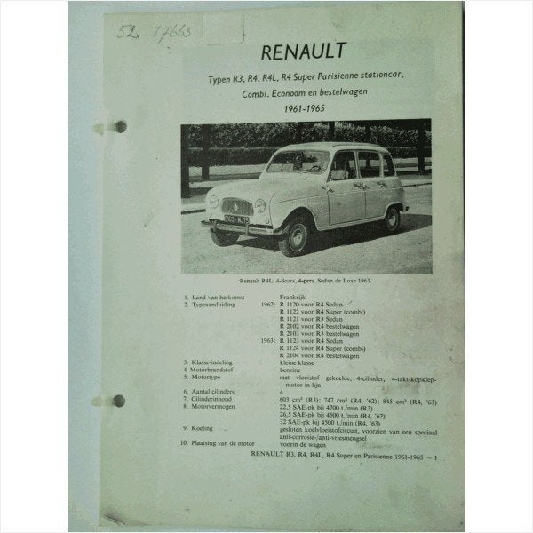 Renault R3 R4 Vraagbaak losbladig 1961-1965 #2 Nederlands, Ophalen of Verzenden, Gelezen, Renault