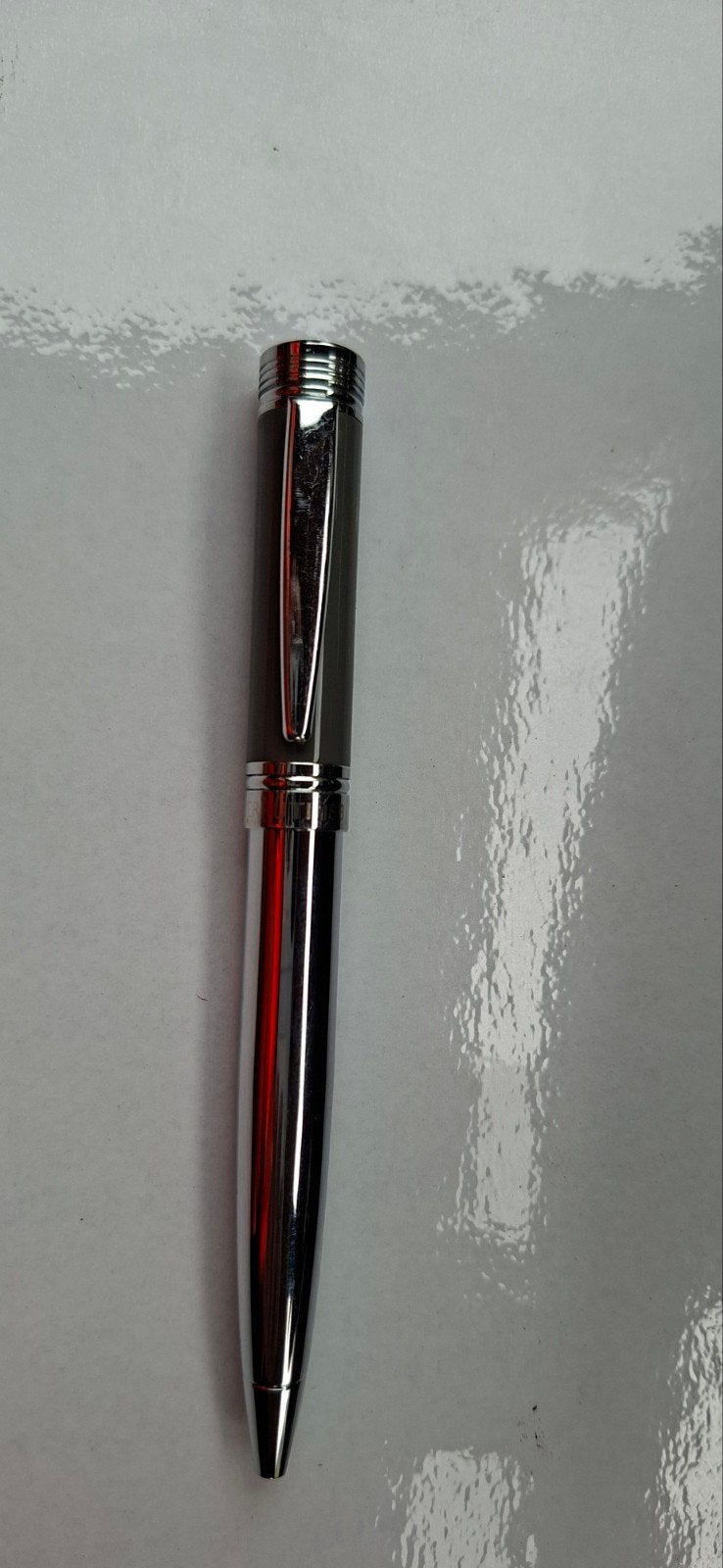 Stijlvolle Balpen Cerruti 1881- Zilver/grijs,  Elegant, Ophalen of Verzenden, Gebruikt