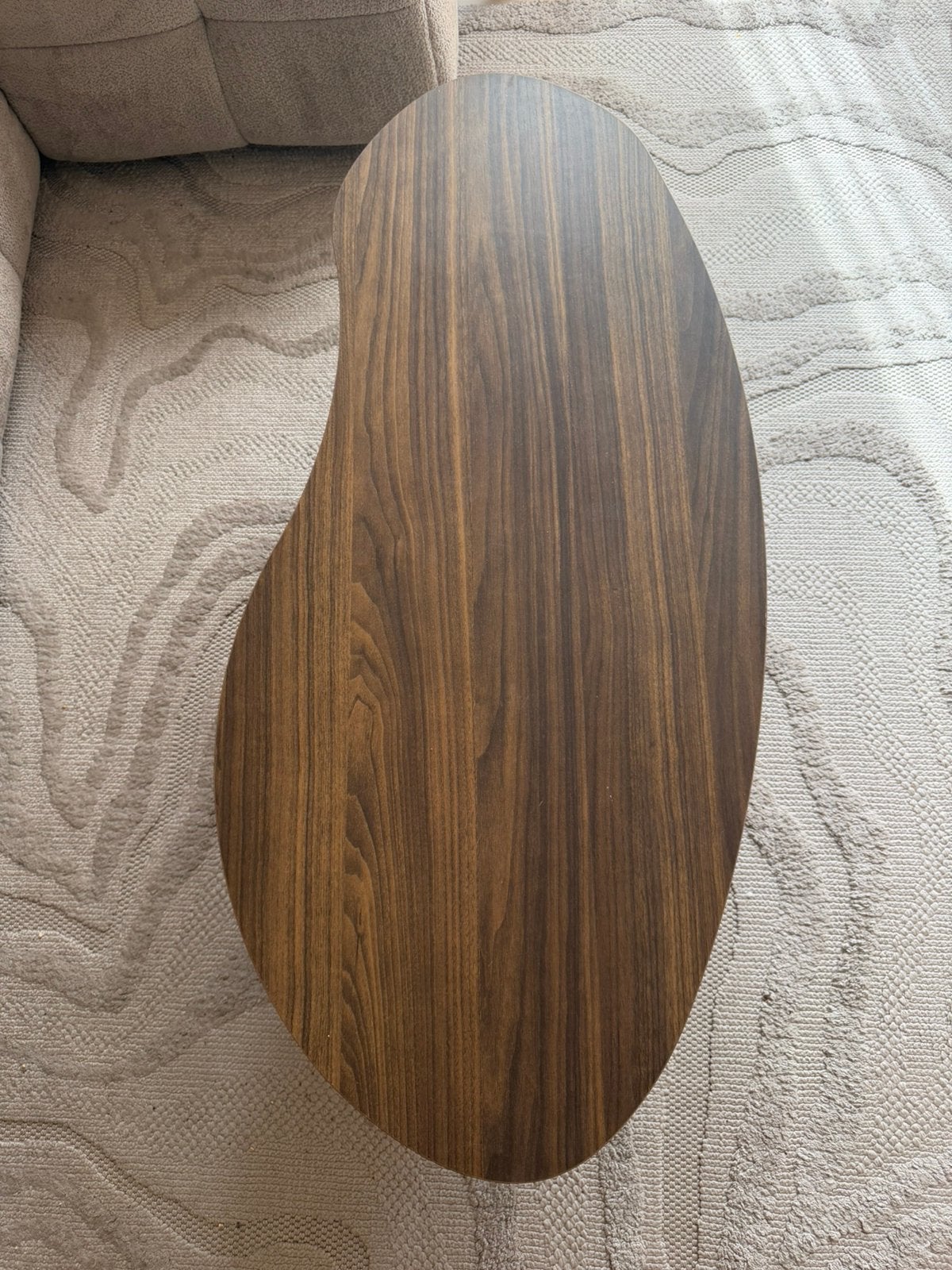 Salontafel organische bruin, Huis en Inrichting, 100 tot 150 cm, Zo goed als nieuw, Rechthoekig, 50 tot 100 cm