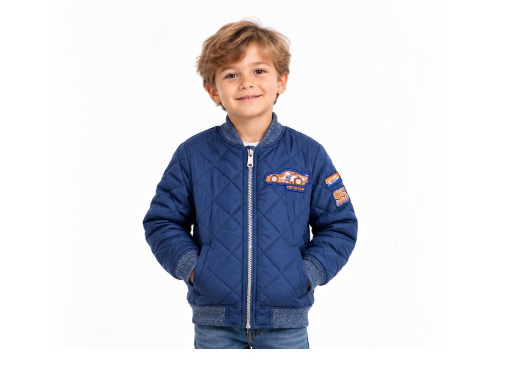 ZGAN Disney Cars jas, winterjas Bomberjack Blauw, Mt. 116, Disney, Ophalen of Verzenden, Zo goed als nieuw, Jongen