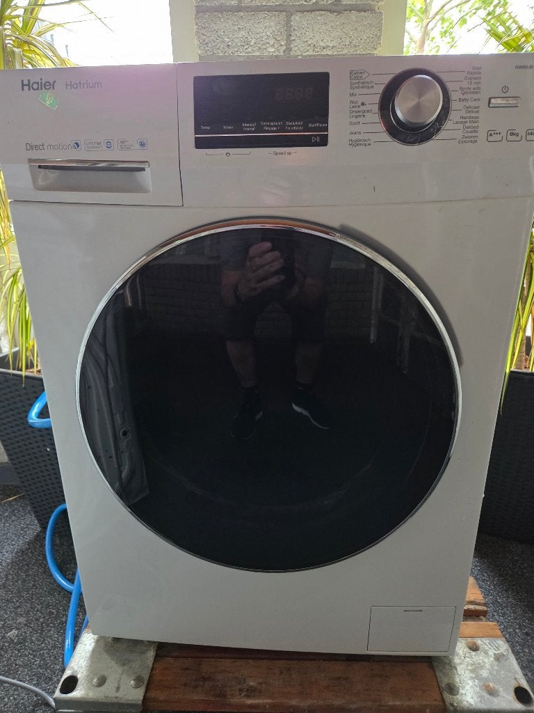 Haier HW80-B14636 Wasmachine, Ophalen, 1200 tot 1600 toeren, Gebruikt, 8 tot 10 kg