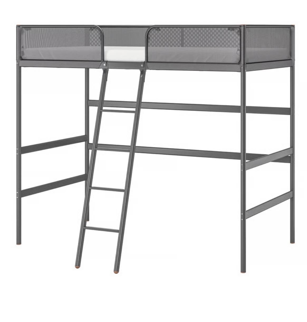 IKEA SMÅSTAD Hoogslaper met bureau en opbergruimte, Ophalen, Eenpersoons, 160 tot 180 cm, Zo goed als nieuw