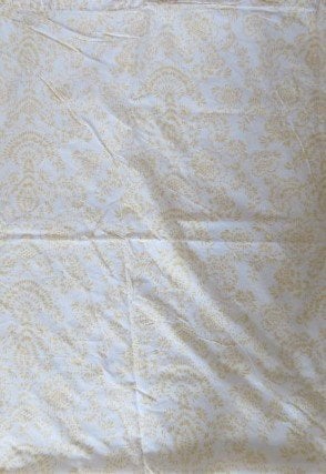 Vintage lap stof wit met gele bloemmotieven Ikea, Geel, Ophalen of Verzenden, Zo goed als nieuw, 30 tot 120 cm