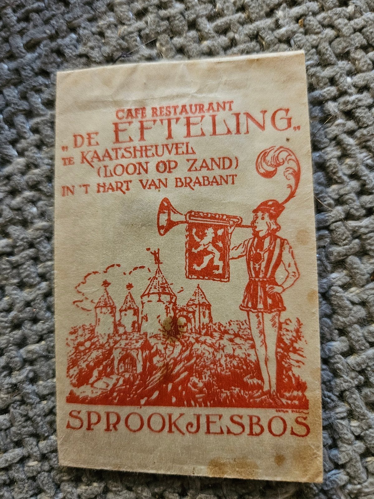 Efteling Sprookjesbos zakje Kaatsheuvel, Ophalen of Verzenden, Gebruikt, Overige typen