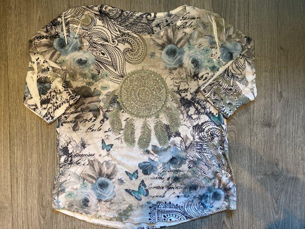 boho ibiza dromenvanger glitter top shirt longsleeve mt 40, Maat 38/40 (M), Made in Italy, Wit, Ophalen of Verzenden