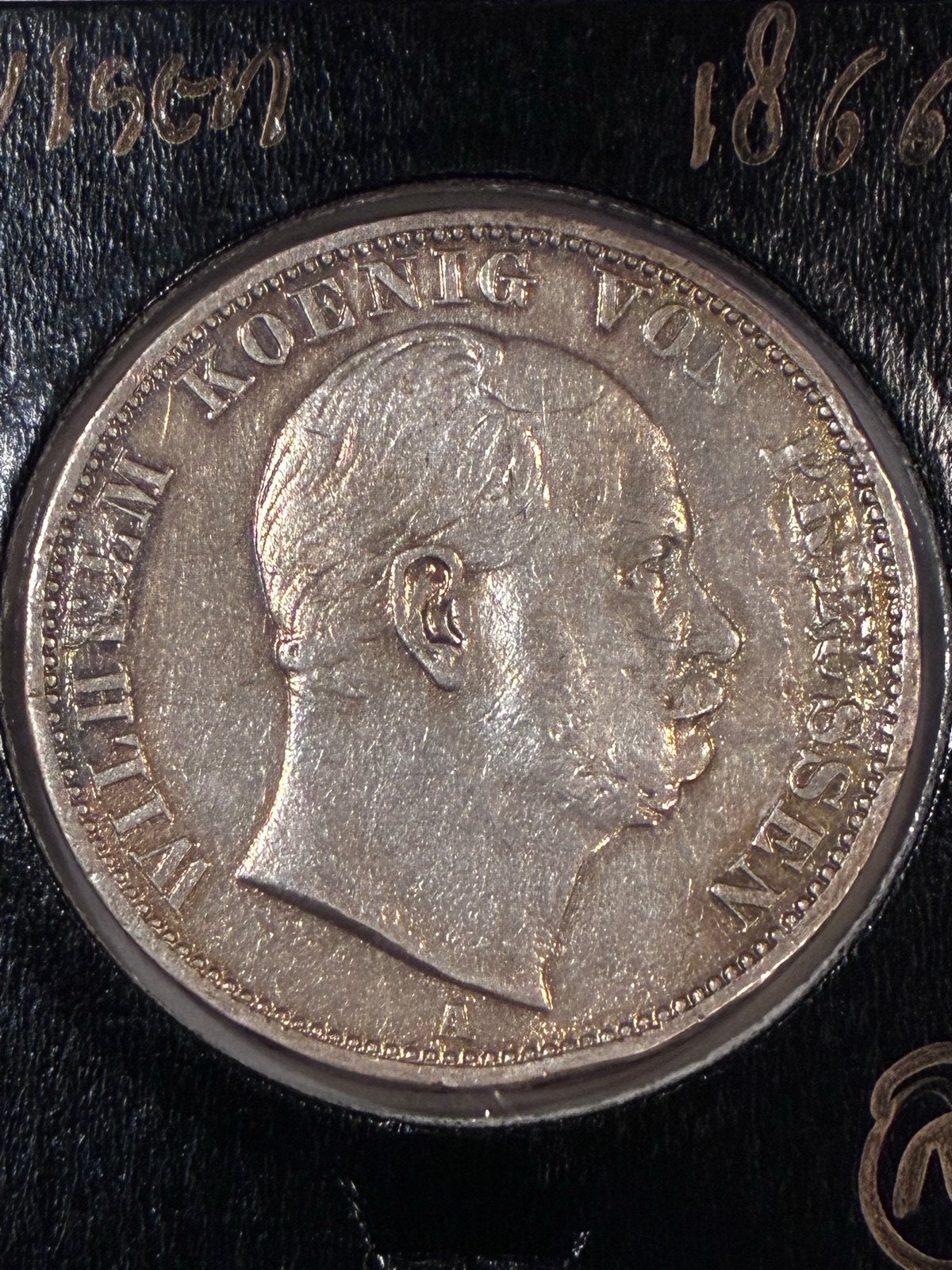 Zilveren Thaler Pruisen 1866 Wilhelm I, Ophalen of Verzenden, Duitsland, Losse munt, Zilver