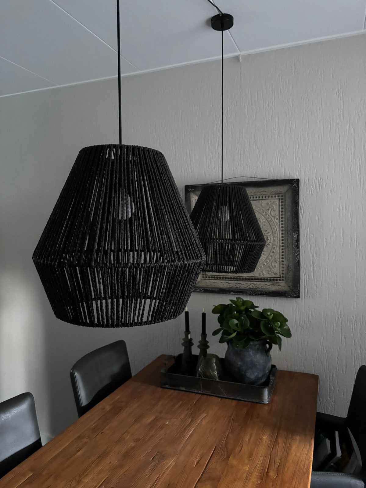 Hanglamp 2 stuks zwart zgan mag weg voor een leuk prijsje, Ophalen, Zo goed als nieuw