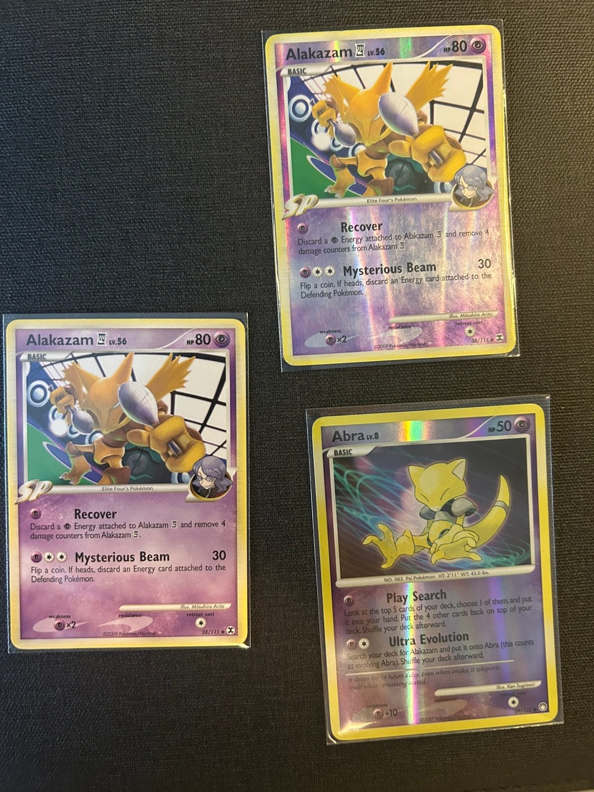 Alakazam & abra pokemon kaarten, Ophalen of Verzenden, Zo goed als nieuw