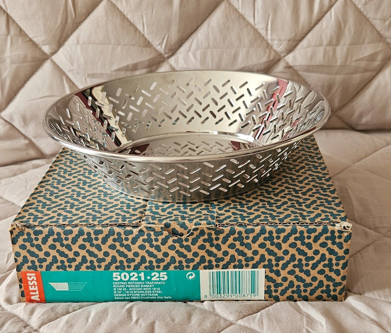Alessi ronde fruit- of broodschaal, rvs, nieuw, Schaal, Rond, Nieuw, Ophalen of Verzenden
