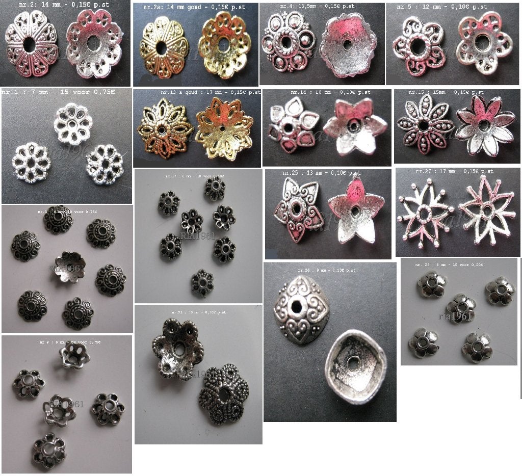 beadcaps en spacers v.a. 0,08-0,20, Ophalen of Verzenden, Nieuw, Overige thema's, Overige typen