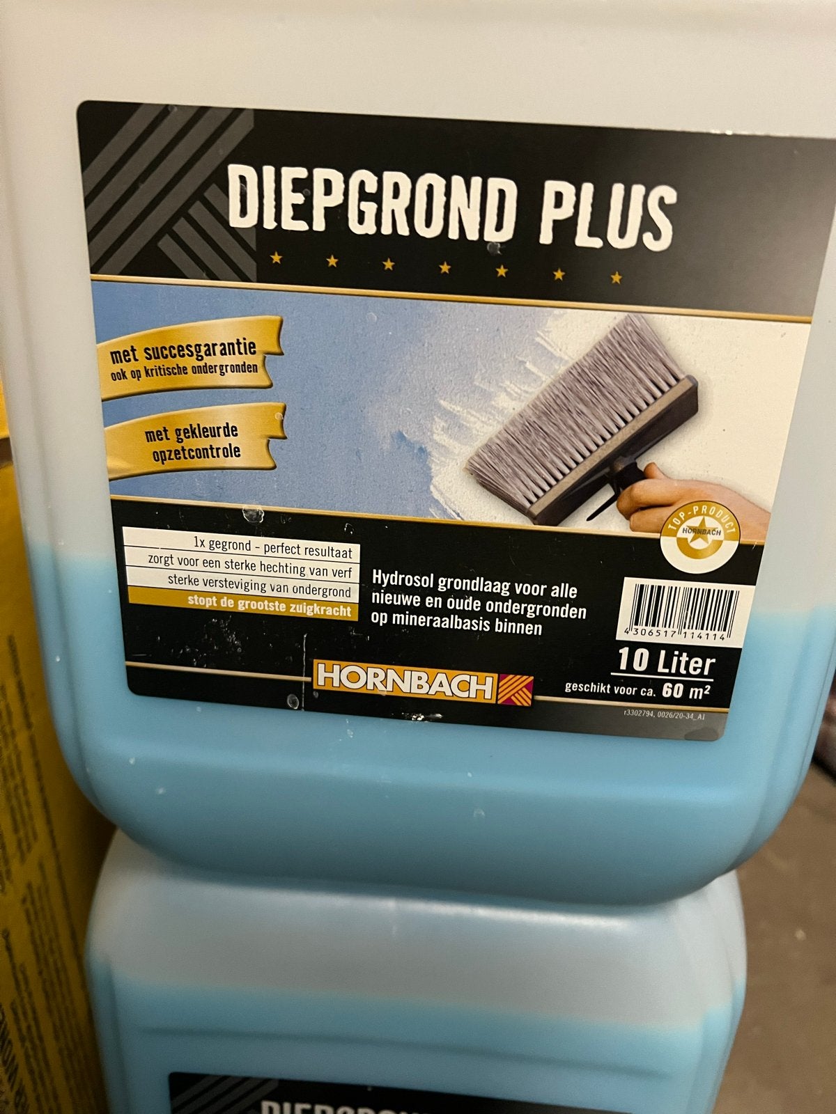 13 liter Diepgrond Plus - Hornbach Hydrosol Grondlaag, Doe-het-zelf en Verbouw, Ophalen, Blauw, Nieuw, Verf