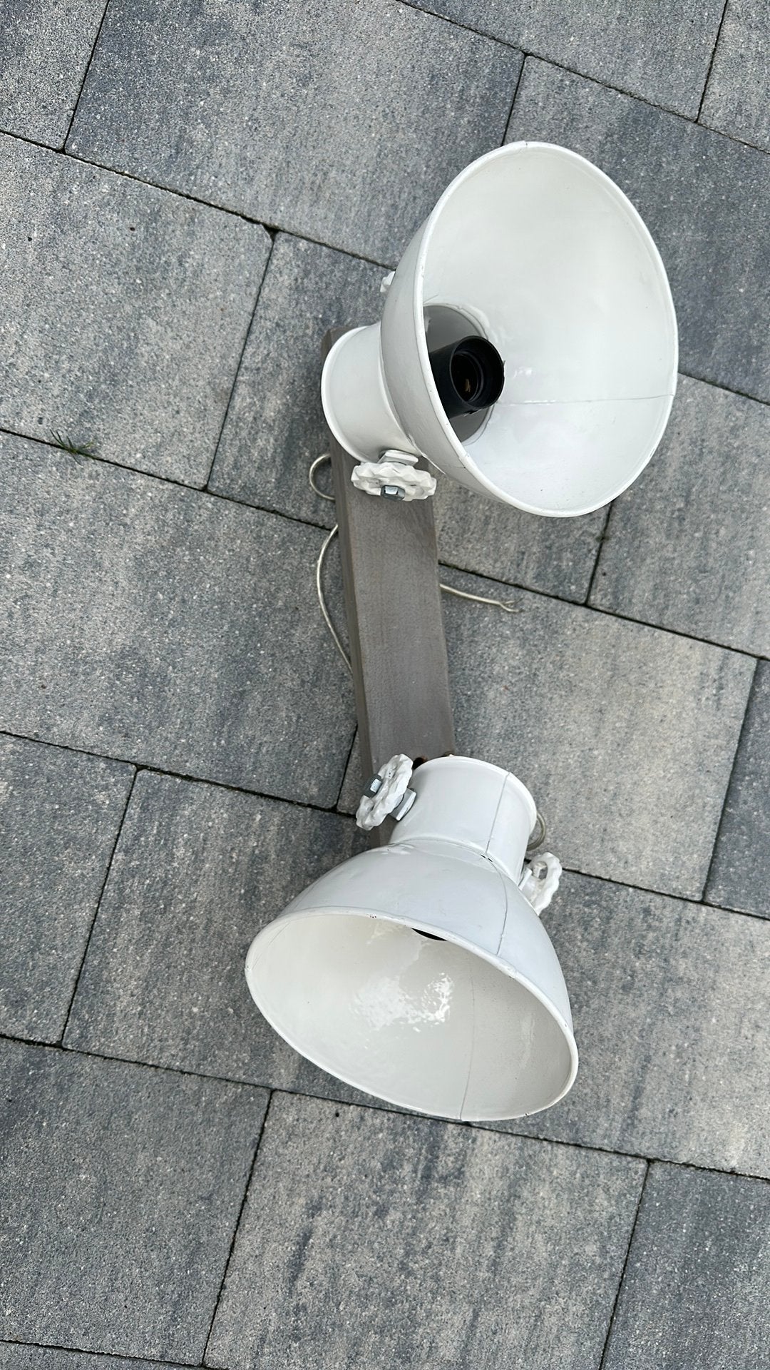 Lamp met witte kappen, Ophalen, Gebruikt, Groen, Plafondlamp