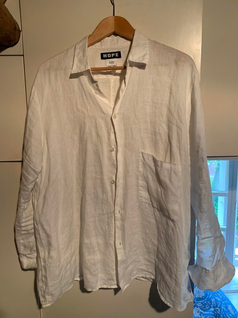 Hope Stockholm  linnen witte blouse 38, Kleding | Dames, Blouses en Tunieken, Ophalen of Verzenden, Gedragen, Maat 38/40 (M), Wit