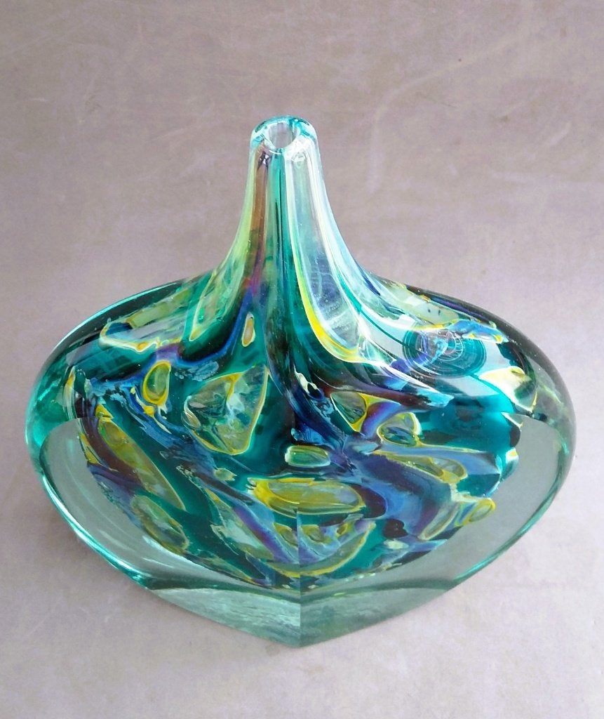 Jaar 1970 Mdina Glas Glazen Vaas Siervaas Glaskunst Object, Ophalen of Verzenden
