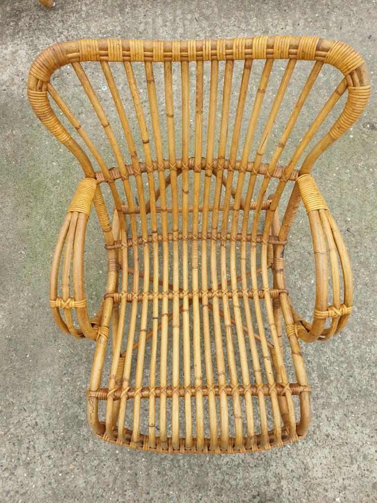2 Fraaie Rotan Rohé Belse 8 Fauteuils. Bankje is verkocht, Huis en Inrichting, Fauteuils, Ophalen, Zo goed als nieuw, 75 tot 100 cm