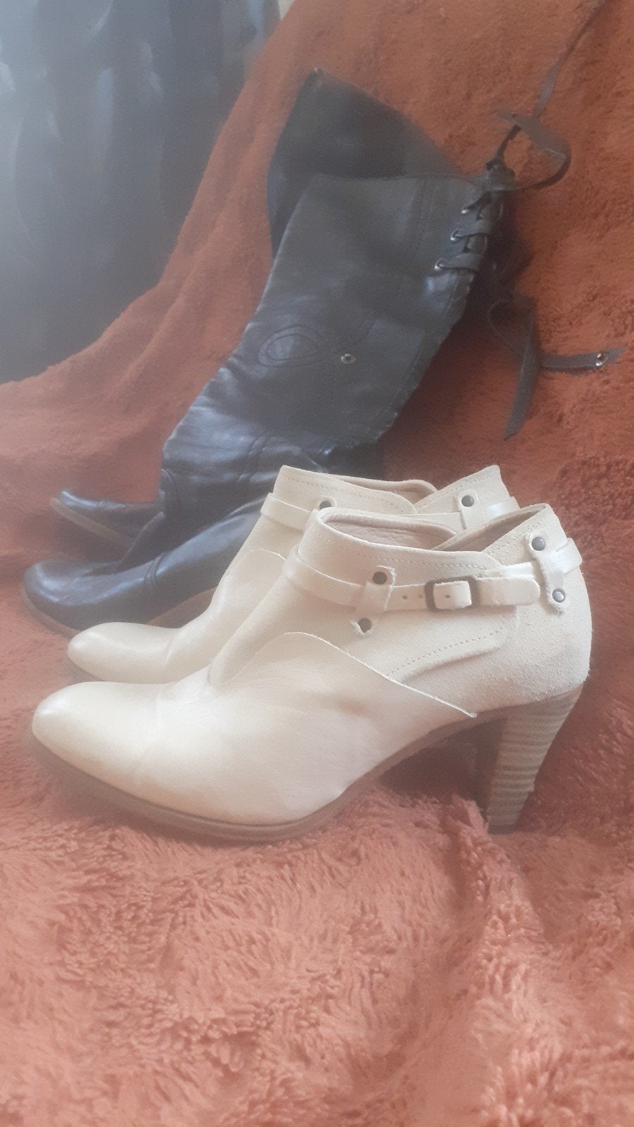 Vintage lederen laarzen van Mexx en Atelier do Sapato, Ophalen of Verzenden, Gedragen, Wit, Hoge laarzen