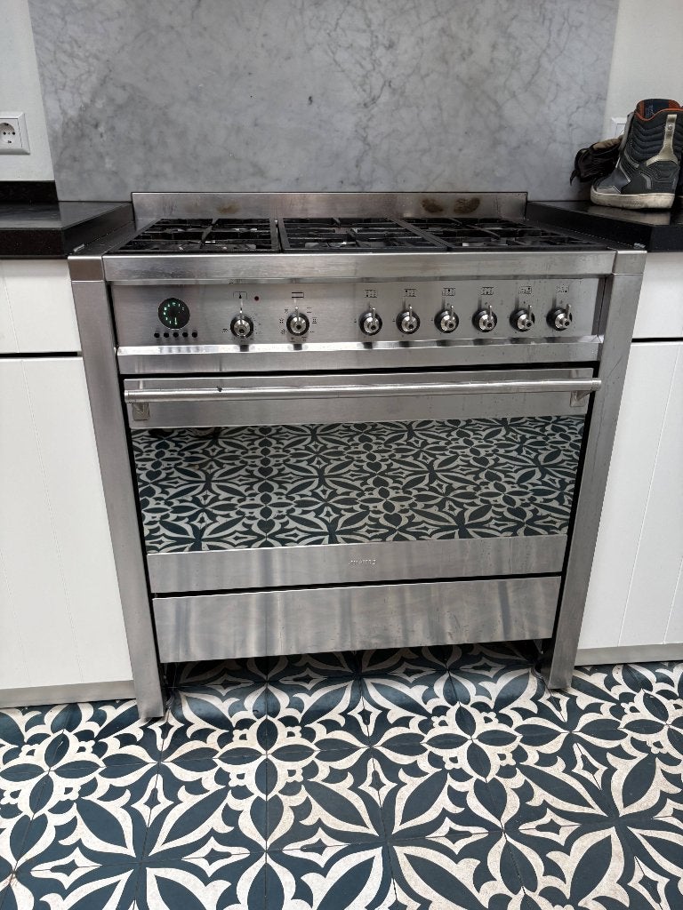 Smeg 90 cm fornuis met gasfornuis en oven | Smeg CS18A-5, Witgoed en Apparatuur, Ophalen, Gebruikt, Smeg, Oven