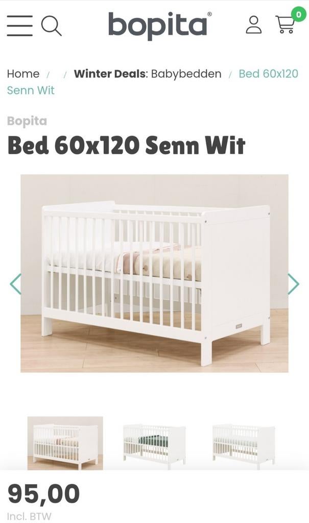 Bopita ledikant Senn plus matras nieuw!, Ophalen, Nieuw, Ledikant
