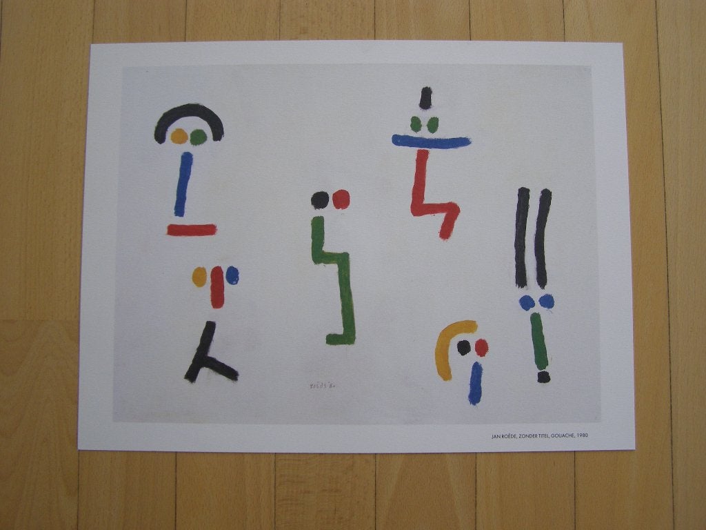 Reproductie: Jan Roede / Roëde – Zonder titel; gouache, Antiek en Kunst, Ophalen of Verzenden