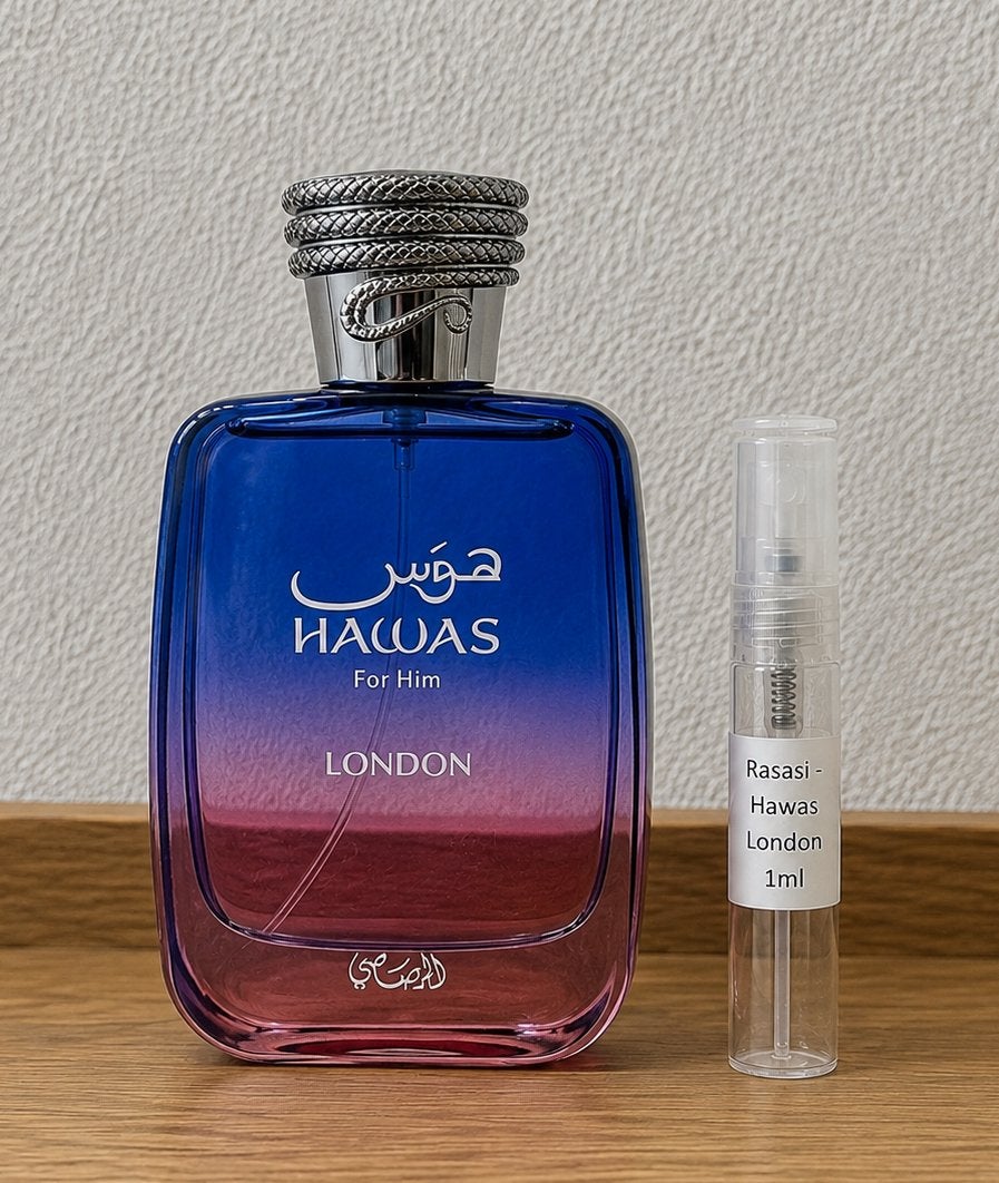 Rasasi - Hawas London 1ml samples, Ophalen of Verzenden, Zo goed als nieuw