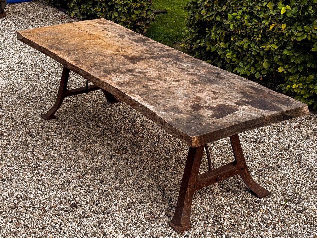 Robuste eikenhouten kloostertafel, Ophalen, Gebruikt, Landelijk, klooster, robuust, Eikenhout
