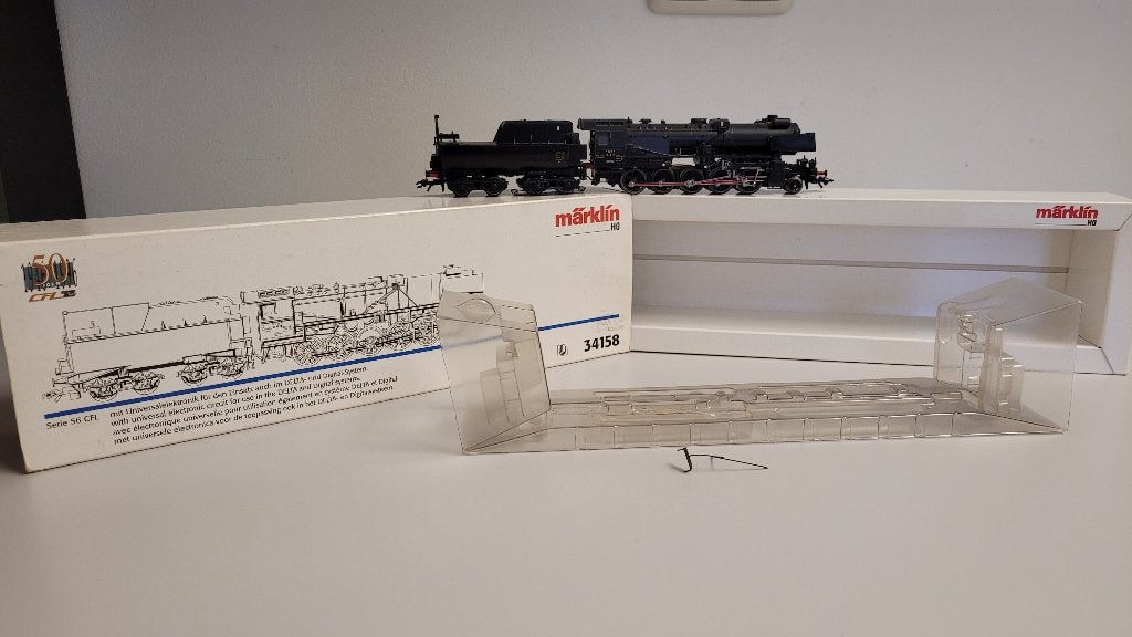 Märklin 34158 Stoomloc 5609 'Cockerill' van de CFL Luxemburg, Wisselstroom, Locomotief, Ophalen of Verzenden, Zo goed als nieuw