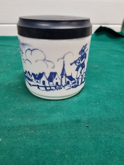 -	opaline pot met deksel, Ophalen of Verzenden