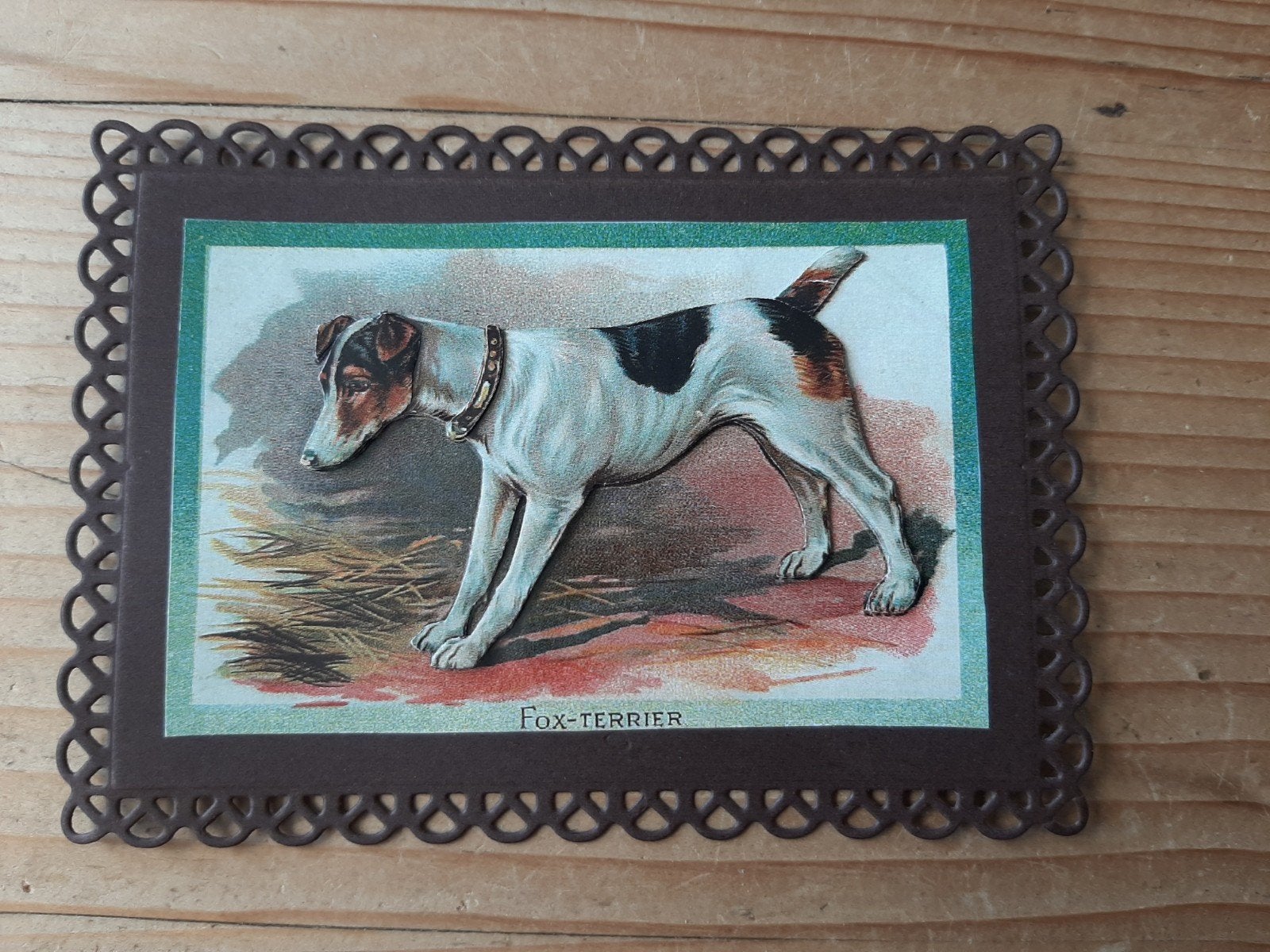 stans kaart opleg met 3d plaatje hond Fox-terrier, Ophalen of Verzenden, Nieuw, Overige thema's