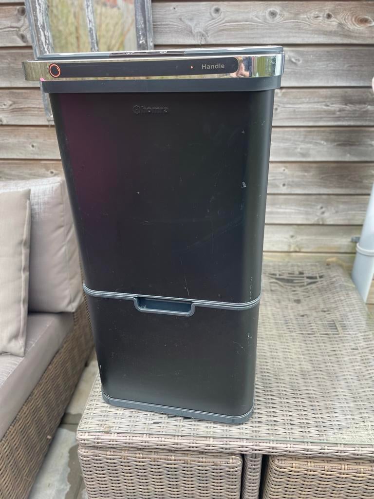 HOMRA Prullenbak met sensor, 3 compartimenten, Ophalen, Kunststof, Gebruikt, 40 liter of meer