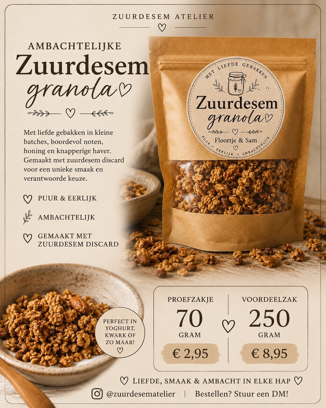Ambachtelijke Zuurdesem Granola, Diversen, Ophalen of Verzenden