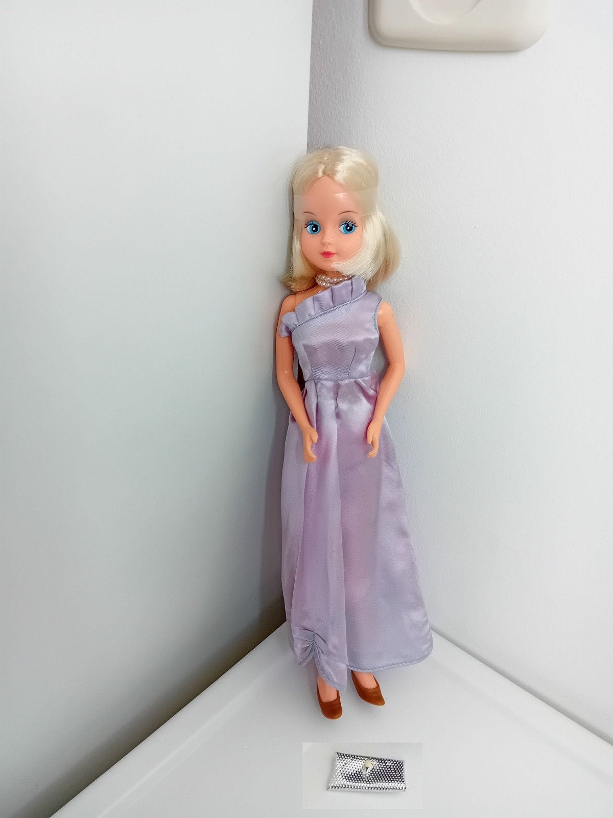 Vintage Fleur pop in paarse avondjurk, Ophalen, Gebruikt, Barbie