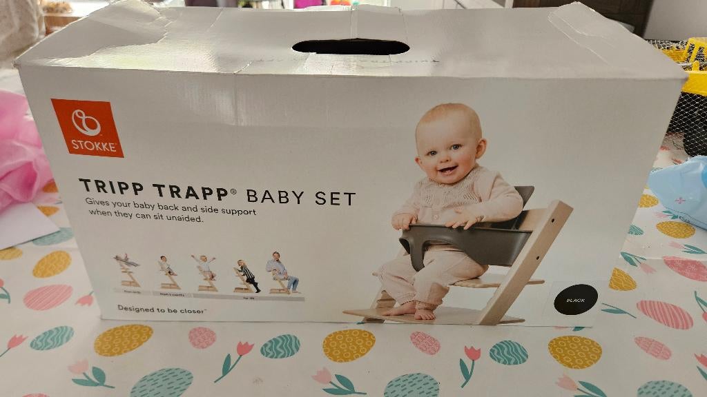 Stoelverkleiner/ extended gliders Stokke Tripp Trapp - zwart, Ophalen, Zo goed als nieuw, Meegroeistoel, Stoelverkleiner