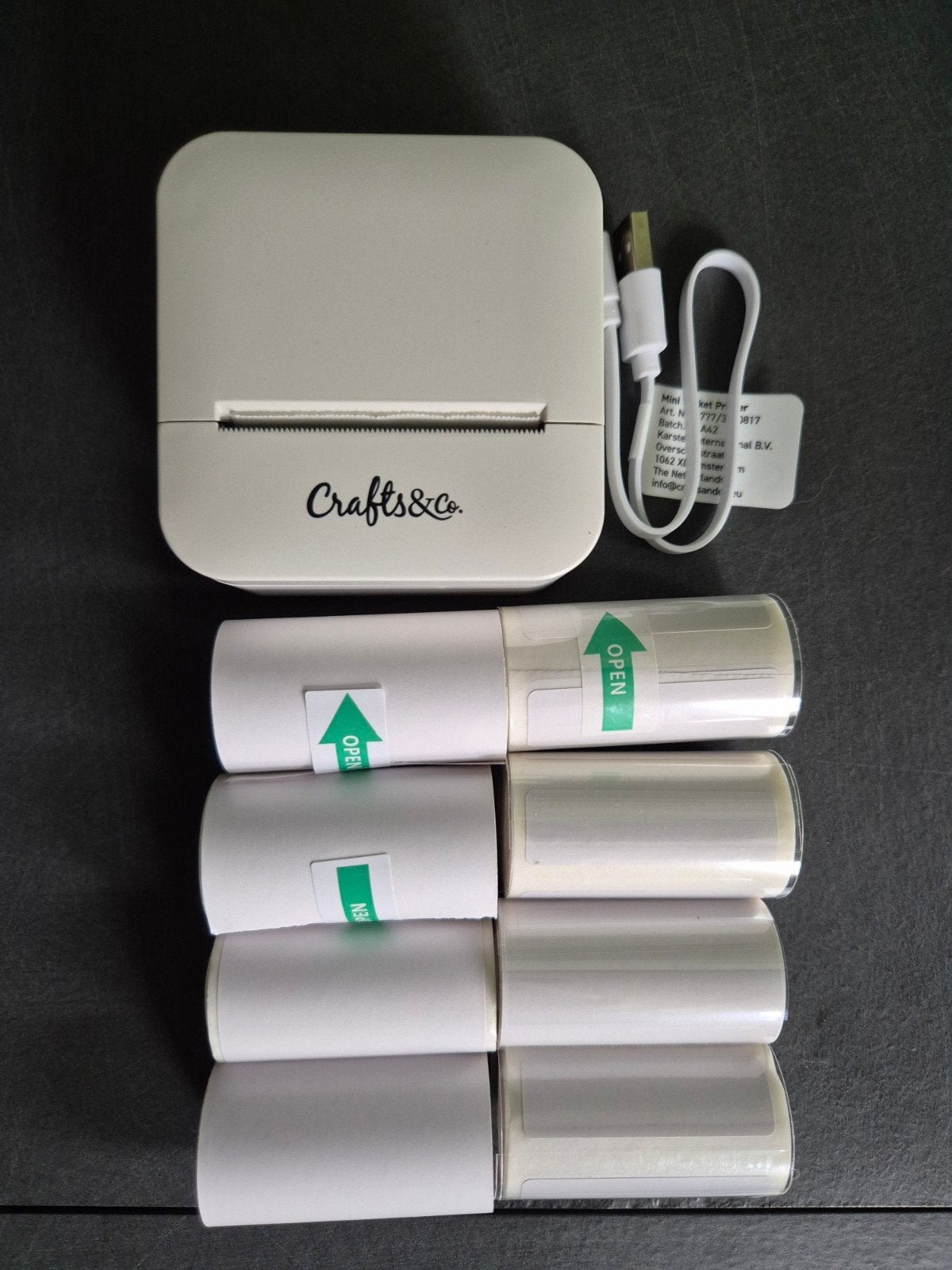 Crafts&Co Mini Pocket Fotoprinter 8 rollen papier en sticker, Ophalen, Nieuw, Overige typen