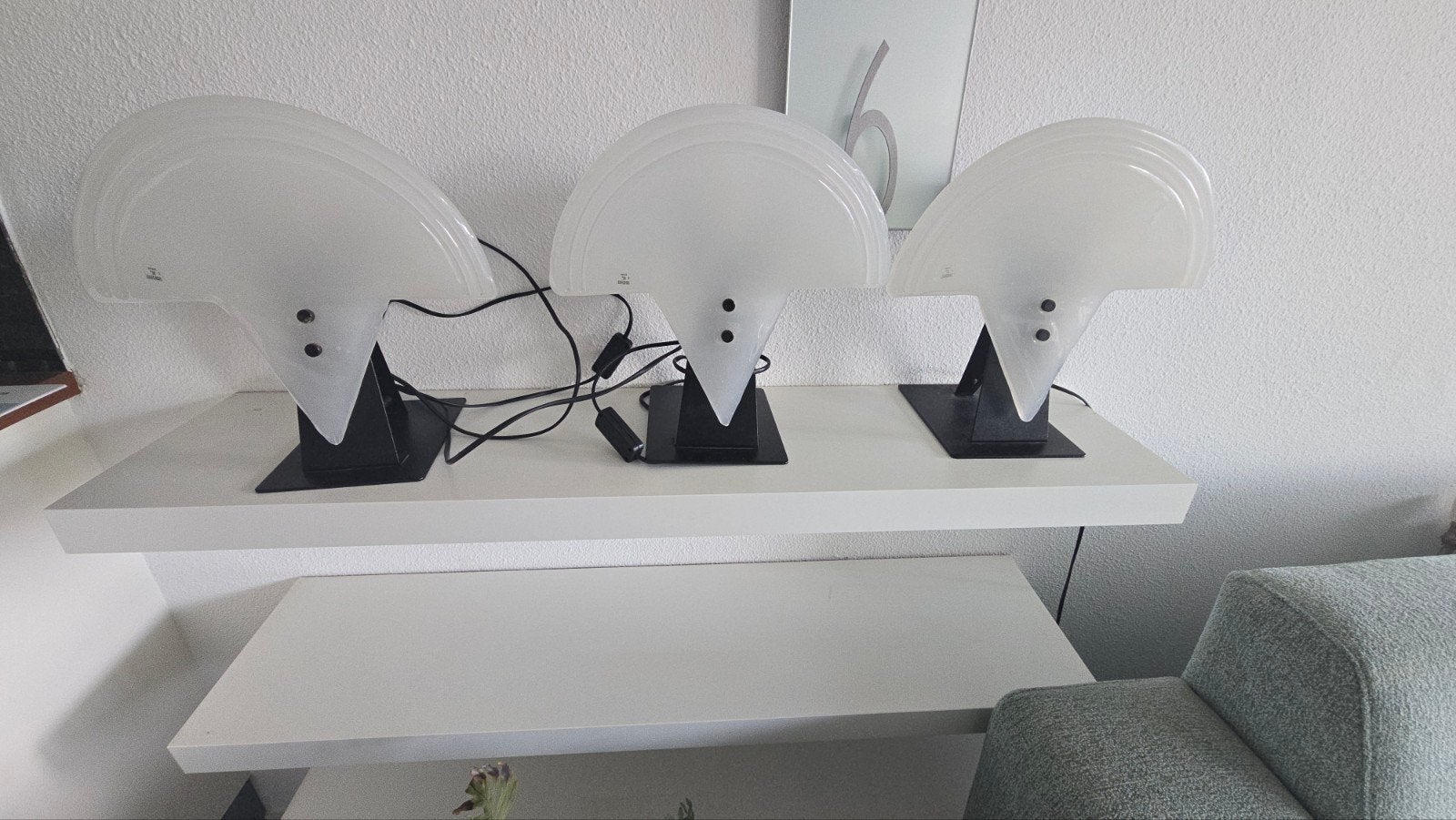Set van 3 vintage lampen en 1 vintage wandlamp  Vetri Murano, Overige merken, Meerkleurig, Overige fittingen, Zo goed als nieuw