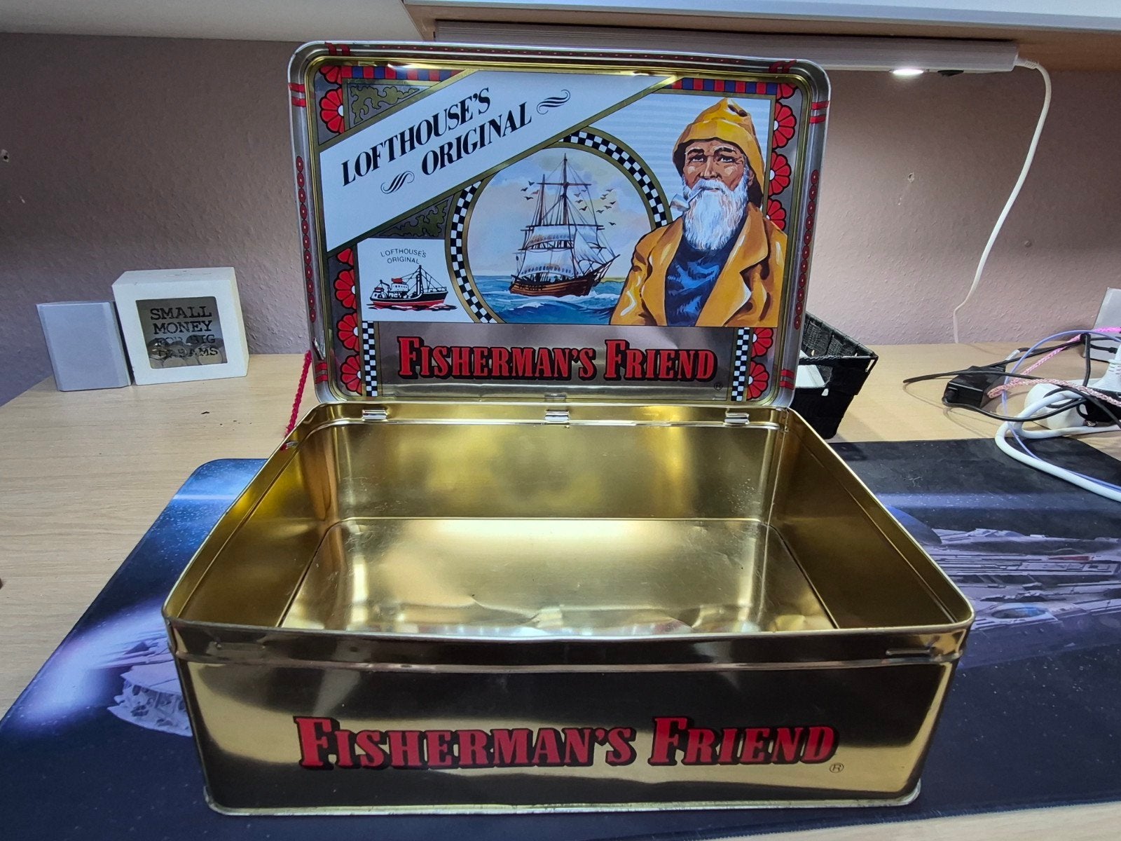 Fisherman's Friend blik - Vintage opbergblik, Ophalen of Verzenden, Gebruikt, Overige