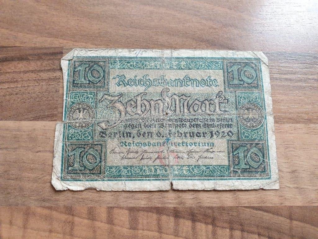 Duitsland 10 Mark 1920, Postzegels en Munten, Bankbiljetten | Europa | Niet-Eurobiljetten, Verzenden, Duitsland, Los biljet