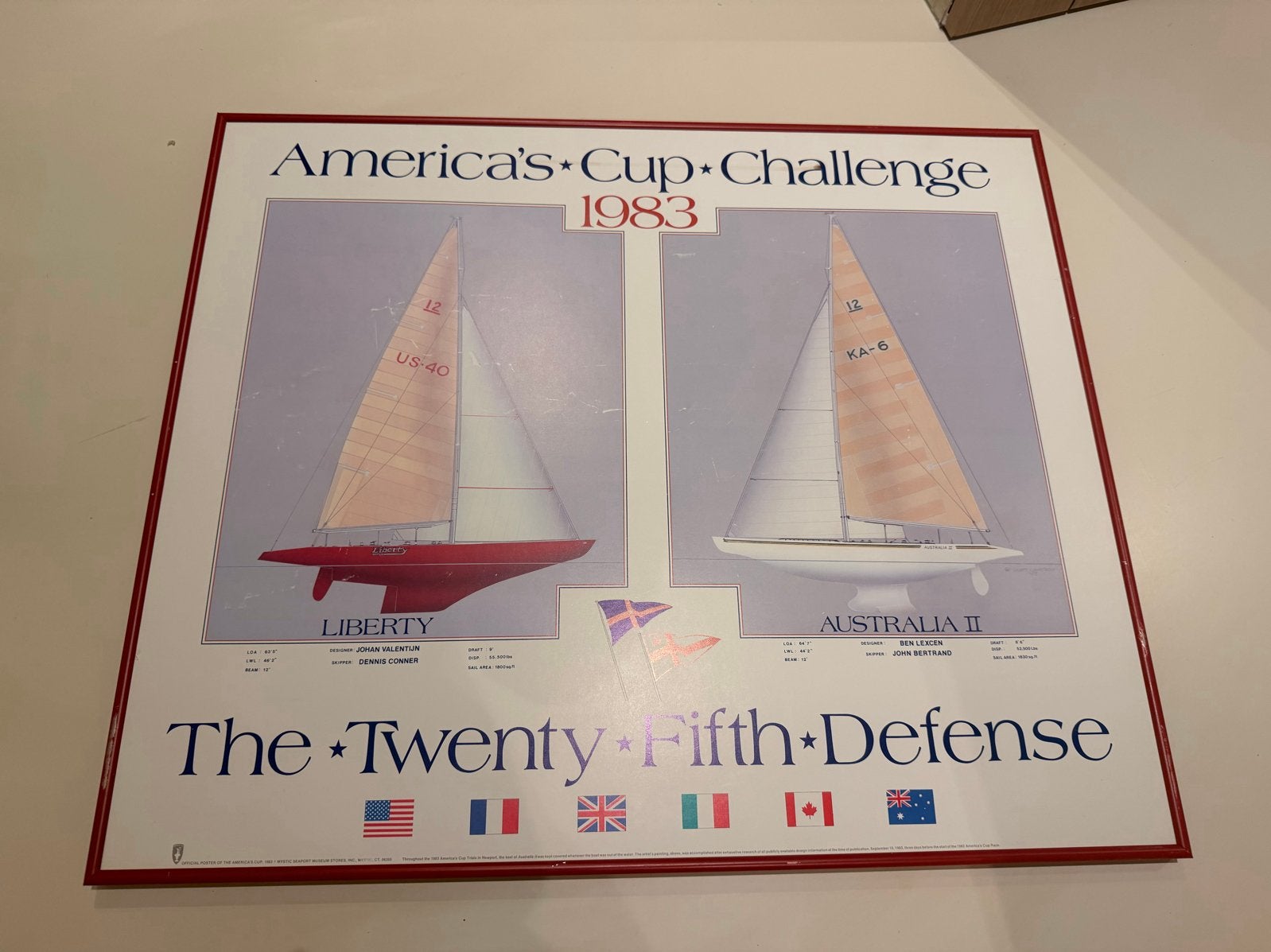 Originele America's Cup 1983 Poster - Zeilwedstrijd, Verzamelen, Posters, Met lijst, Ophalen of Verzenden, Sport, A1 t/m A3