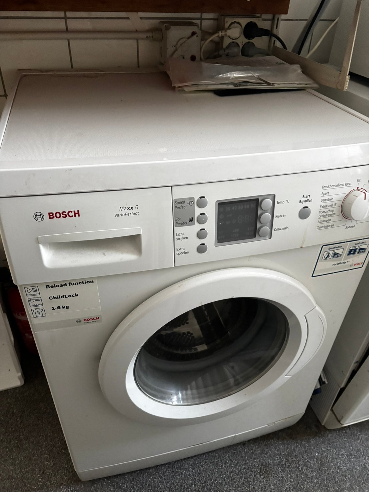 Bosch wasmachine, Witgoed en Apparatuur, Ophalen, Zo goed als nieuw, 1200 tot 1600 toeren, 85 tot 90 cm