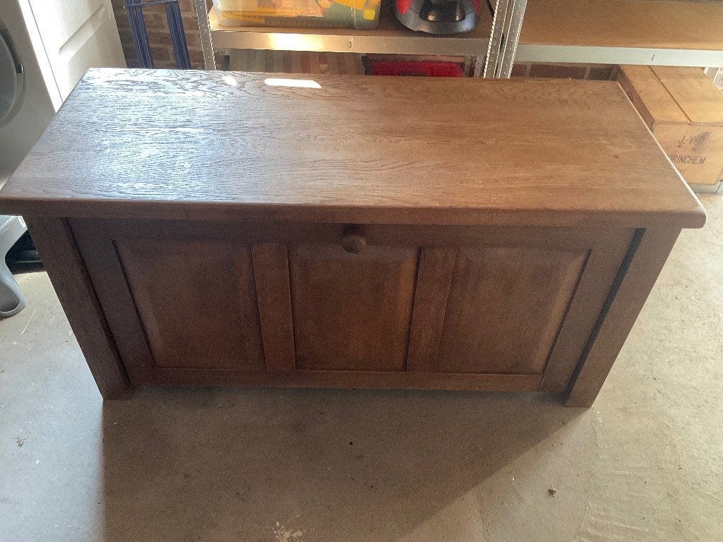 Kist van hout, Huis en Inrichting, Woonaccessoires | Kisten, Gebruikt, 50 – 75, 50 tot 75 cm, 100 tot 150 cm, Eikenhout, Ophalen