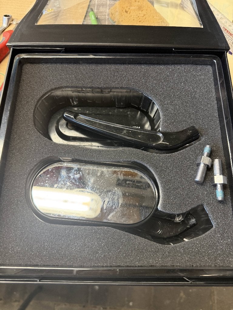 TEKOOP OVALE GEBRUIKTE TRIUMPH SPIEGELS, Ophalen of Verzenden, Gebruikt
