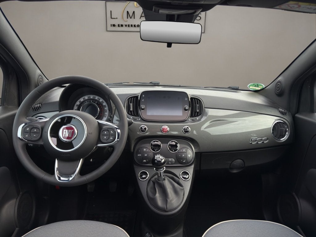 Fiat 500 1.0 Hybrid Dolcevita 2021 Grijs | Schuifdak | Apple, Auto's, Keurmerk '100% Onderhouden', 12 maanden, Gebruikt, Euro 6